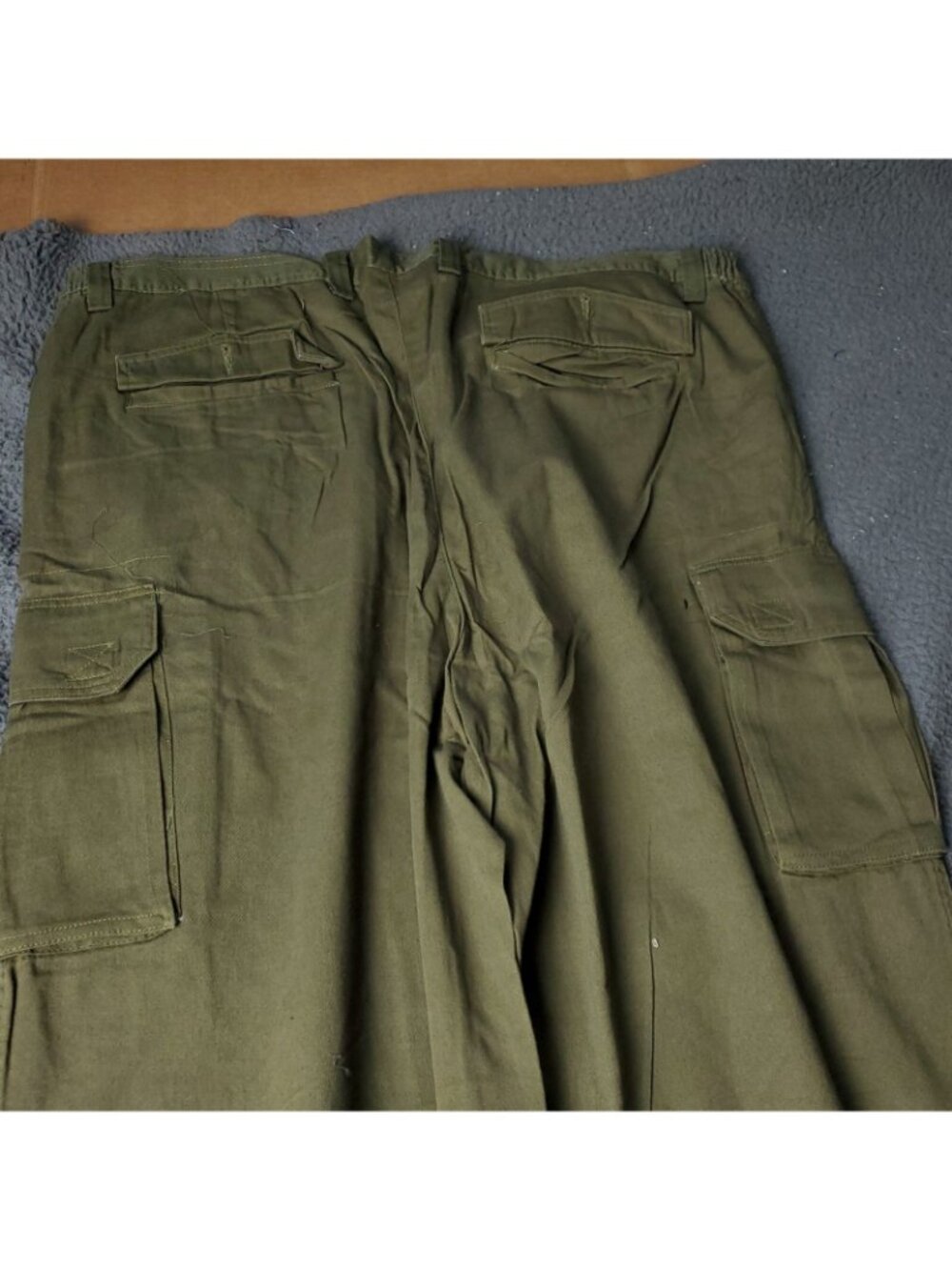 Boulder Creek Cargo Pants Mens 48 x 38 Big Tall Green Chino Khaki Y2K Cotton - Picture 9 of 9